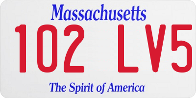 MA license plate 102LV5
