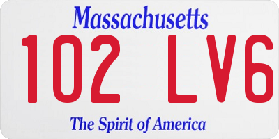 MA license plate 102LV6