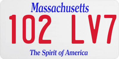 MA license plate 102LV7