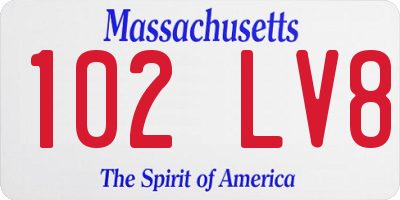 MA license plate 102LV8