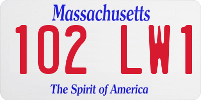 MA license plate 102LW1