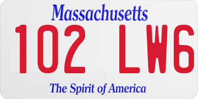 MA license plate 102LW6