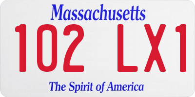 MA license plate 102LX1