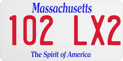 MA license plate 102LX2