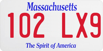 MA license plate 102LX9