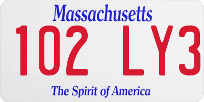 MA license plate 102LY3