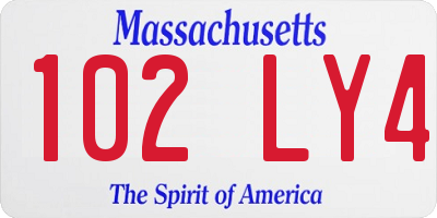 MA license plate 102LY4