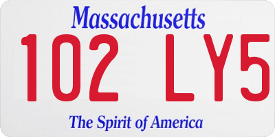 MA license plate 102LY5