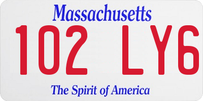 MA license plate 102LY6