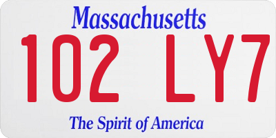 MA license plate 102LY7