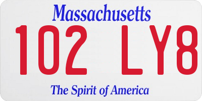 MA license plate 102LY8