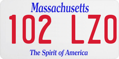 MA license plate 102LZ0