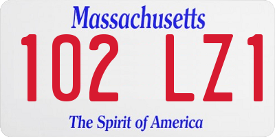 MA license plate 102LZ1