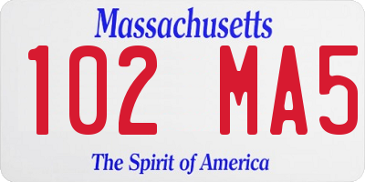 MA license plate 102MA5