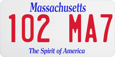 MA license plate 102MA7