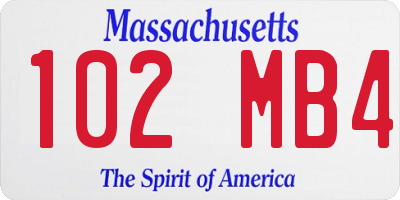 MA license plate 102MB4