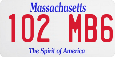 MA license plate 102MB6