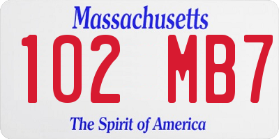 MA license plate 102MB7