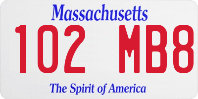 MA license plate 102MB8