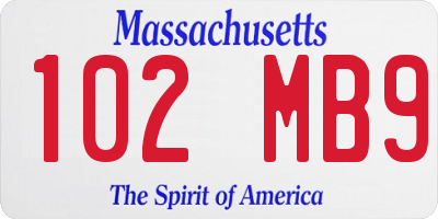 MA license plate 102MB9