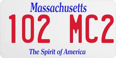 MA license plate 102MC2