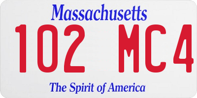 MA license plate 102MC4