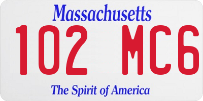 MA license plate 102MC6