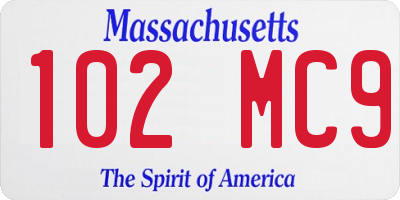 MA license plate 102MC9