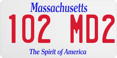 MA license plate 102MD2