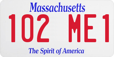 MA license plate 102ME1