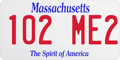 MA license plate 102ME2