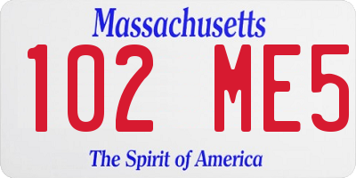 MA license plate 102ME5