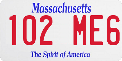 MA license plate 102ME6