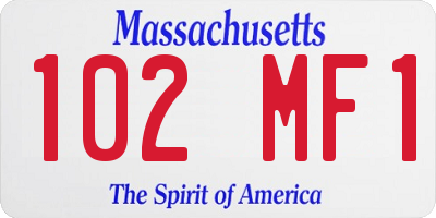 MA license plate 102MF1