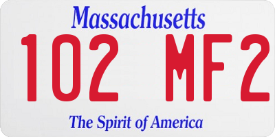 MA license plate 102MF2
