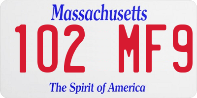 MA license plate 102MF9