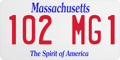 MA license plate 102MG1