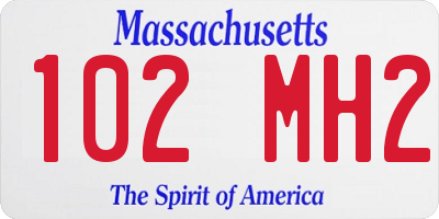 MA license plate 102MH2