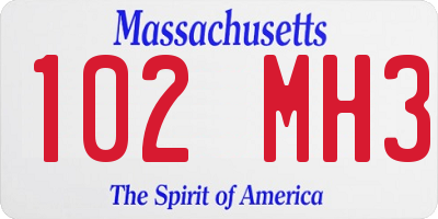 MA license plate 102MH3