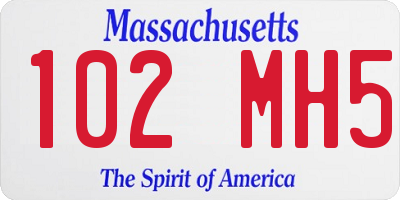 MA license plate 102MH5