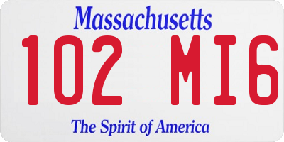 MA license plate 102MI6