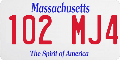 MA license plate 102MJ4