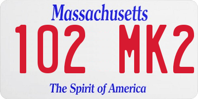 MA license plate 102MK2