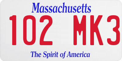 MA license plate 102MK3