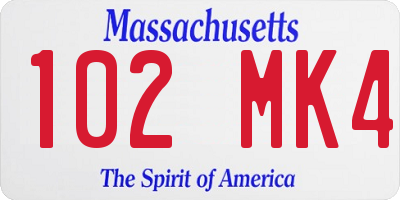 MA license plate 102MK4