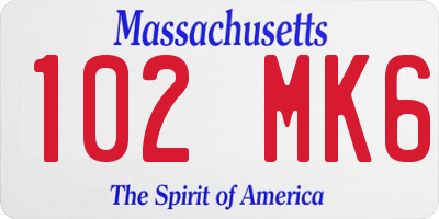 MA license plate 102MK6