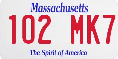 MA license plate 102MK7