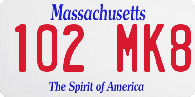 MA license plate 102MK8