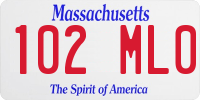 MA license plate 102ML0