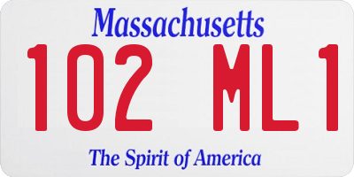 MA license plate 102ML1